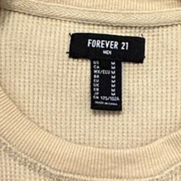 Forever 21 Men's Thermal Waffle-Knit Crew Neck L/Sleeve Shirt, Size M - Picture 7 of 7